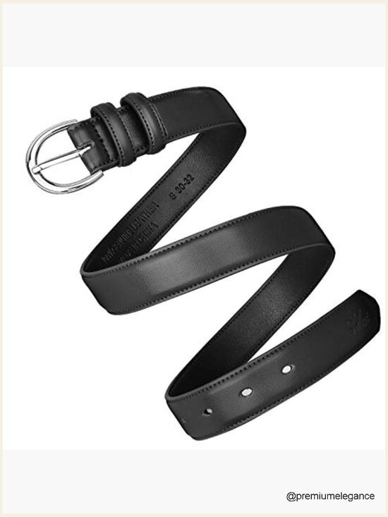 Genuine Leather Dress Belt with Single Prong Buckle main image 4